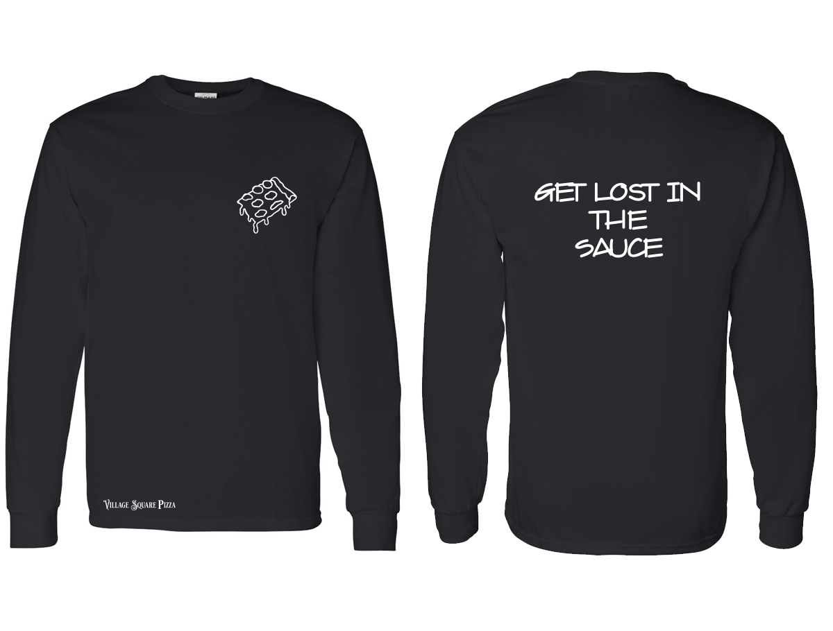 Long Sleeve T-shirt with Pizza Design – Village Square Pizza